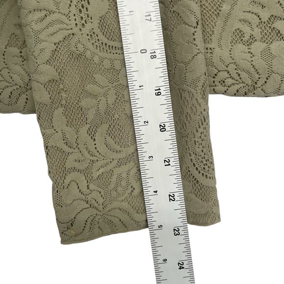 J. Jill Blouse Women's Medium Petite Green Long Sleeve Lace Top - Picture 10 of 10